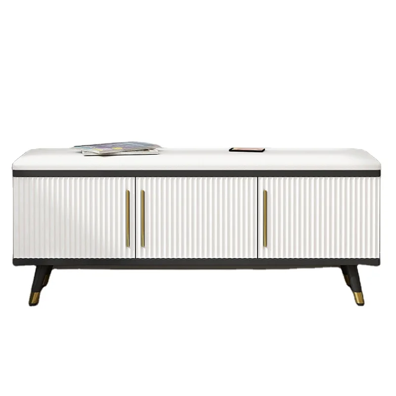 

White Light Luxury Shoe Cabinets Minimalist Metal Shoe Rack Sitting Changing Stool Shoes Organizer Space Saving Furniture