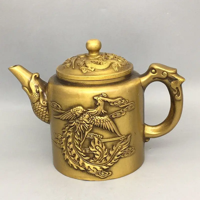 

Антикварная коллекция чайника китайского года дракона и феникса горшок Дракон и Феникс поделки для вина