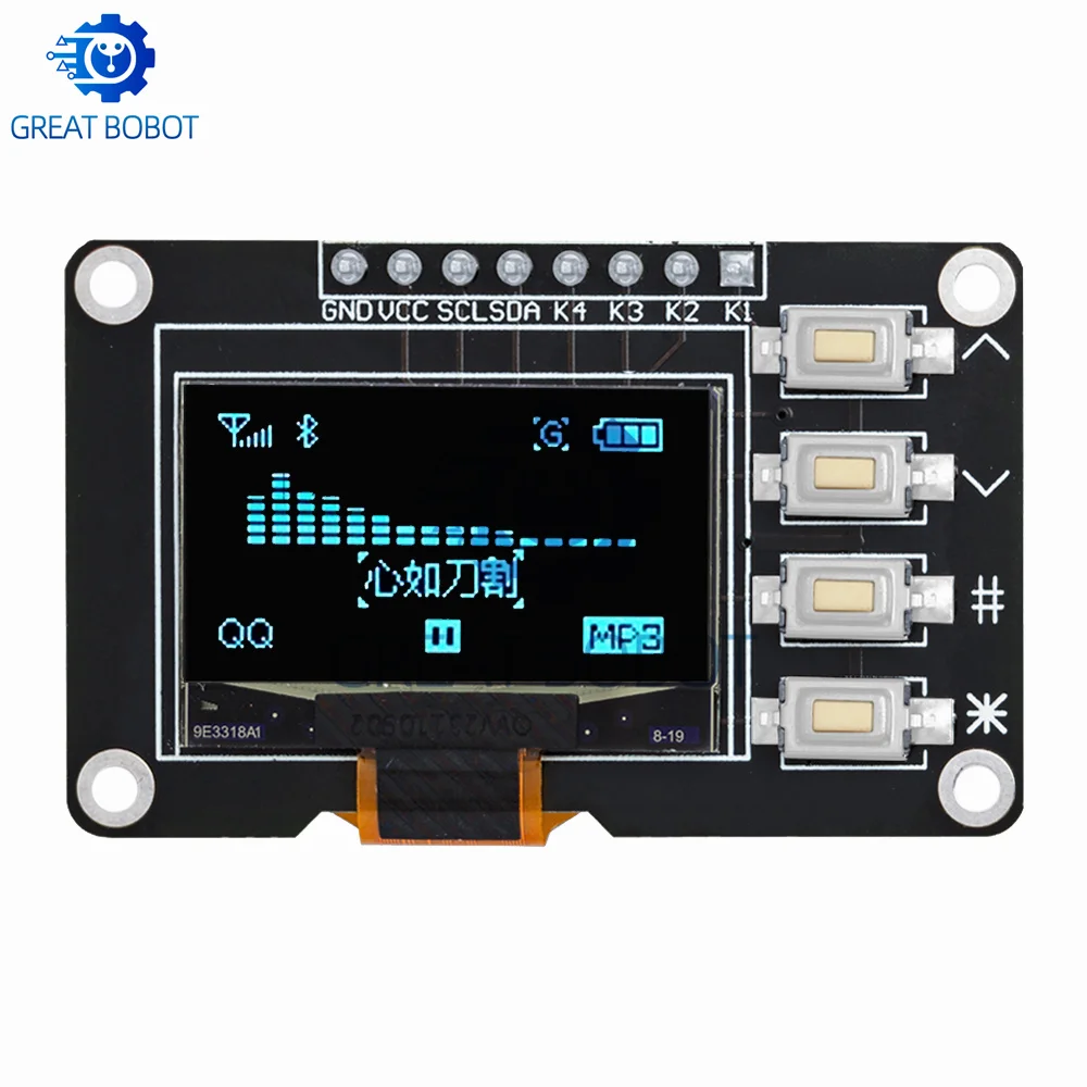 OLED display module 1~2pcs 0.96 inch OLED IIC 12864 with 4x4 key I2C SSD1315 LCD screen for Arduino