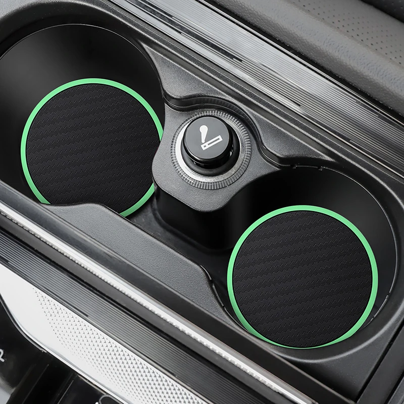 Luminous Carbon Fiber-Style TPU Car Coaster - Washable with Honeycomb Design