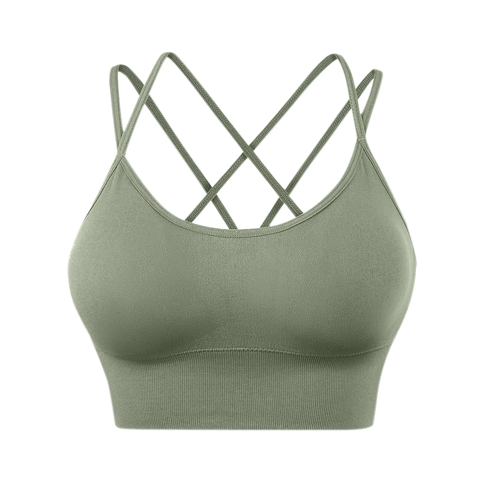 Cross Back Sport Bras Padded Strappy Criss Cross Cropped Bras For Yoga  Workout Fitness Low Impact