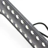 31.5cm Heart Shaped Hollow Paddle Riding Crops Flogger Horsewhips Spikes Rivet Inlay Leather Spanking Paddle Slapper 4