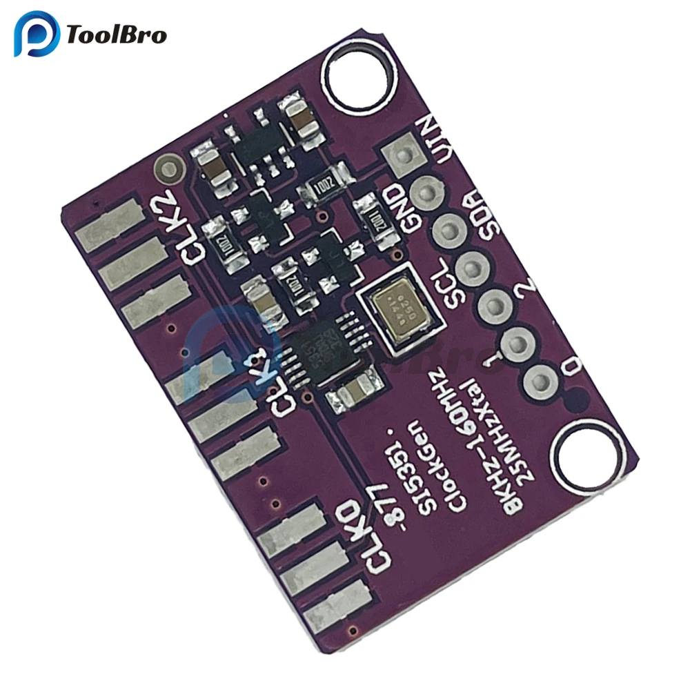 SI5351 Clock Signal Generator Module High Frequency Signal Square Wave Frequency Generator Board 8KHz-160MHz 3.3-5V Duty Cycle