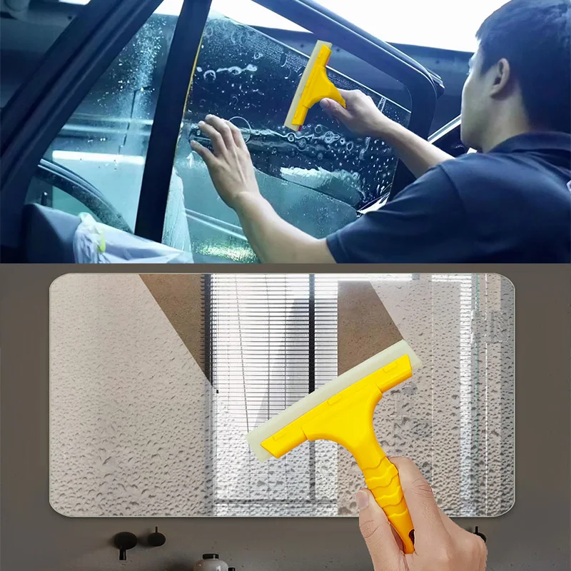 Car Water Wiper Scraper Rubber Squeegee for Car Windshield Window Glass Mirror Cleaning Water Dual Blade Vehicle Accessories