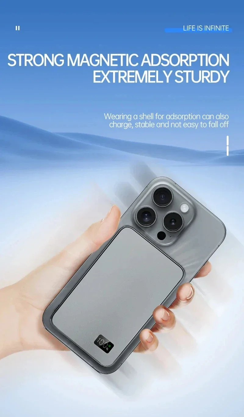 Magnetische powerbank 50000mah draadloze oplader voor telefoon_voghion.com