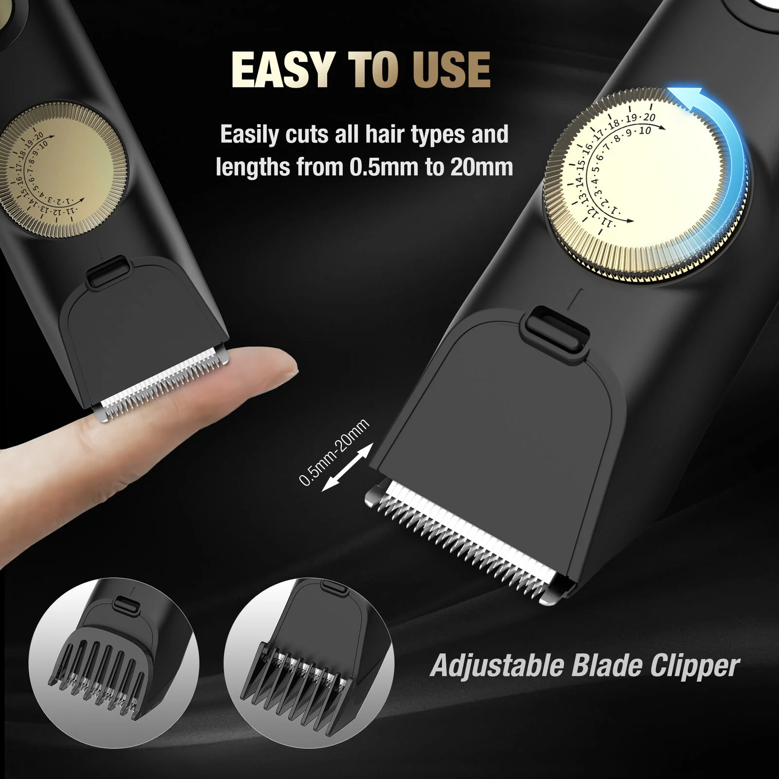 Sejoy Men's Hair Clippers Beard Trimmer Cordless Cutting Beard Barber Shaving Machine Body Hair Shaver 4