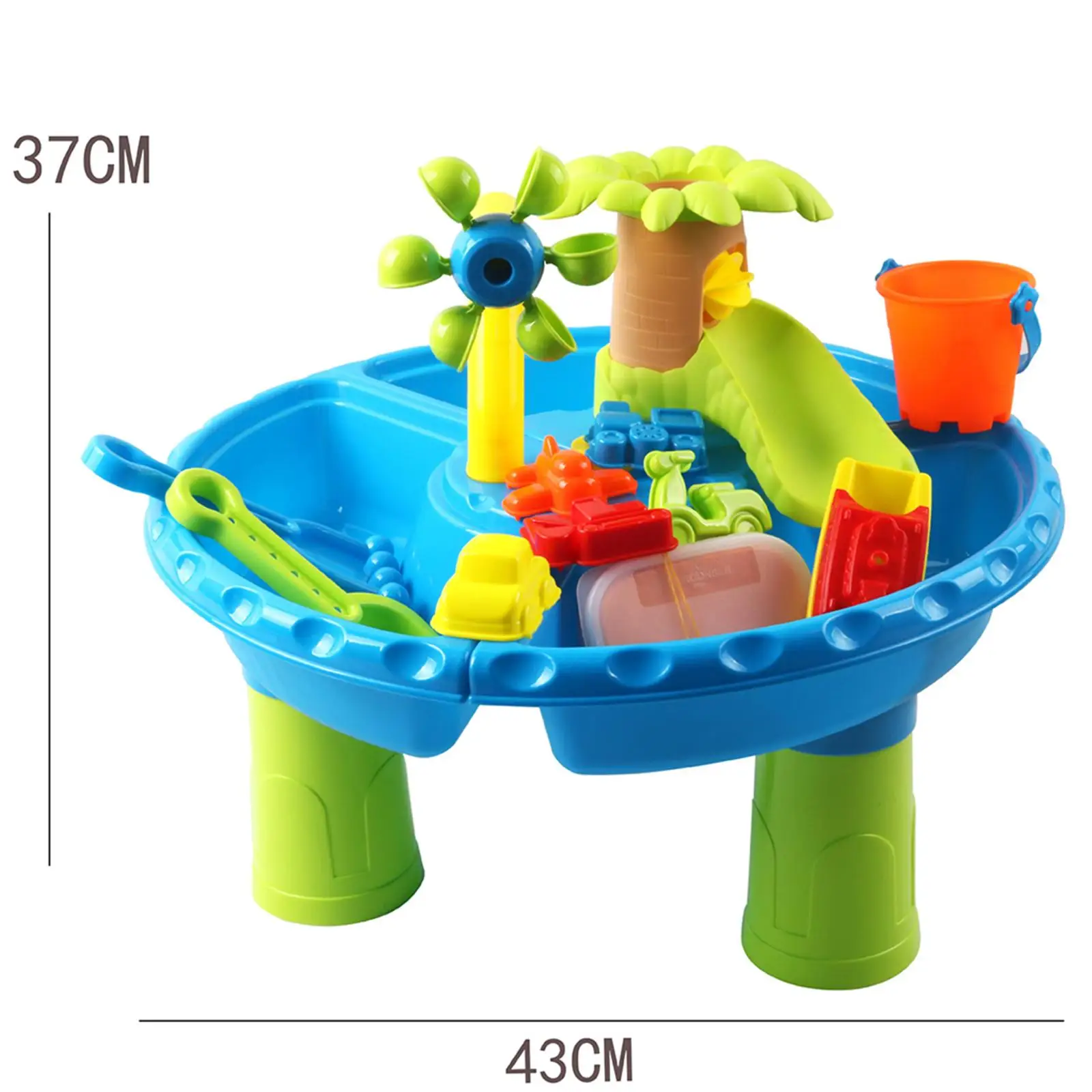 22pc 43cm Kids Sand Water Activity Play Table Fun Outdoor Sandpit Toys Set
