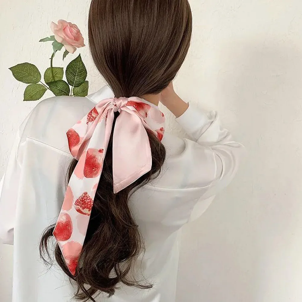 Sa4be5d12f2874069af976d1a031e1361C New Soft Silk Skinny Scarf Women Hair Bands Wrist Wrap Ribbon Girls Scrunchies Headband Neckerchief Mallzona