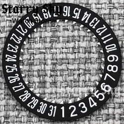 Starry Sky Luminous Date Wheel Watch Calendar Disc in White/Blue/Green/Black (Black White 03)