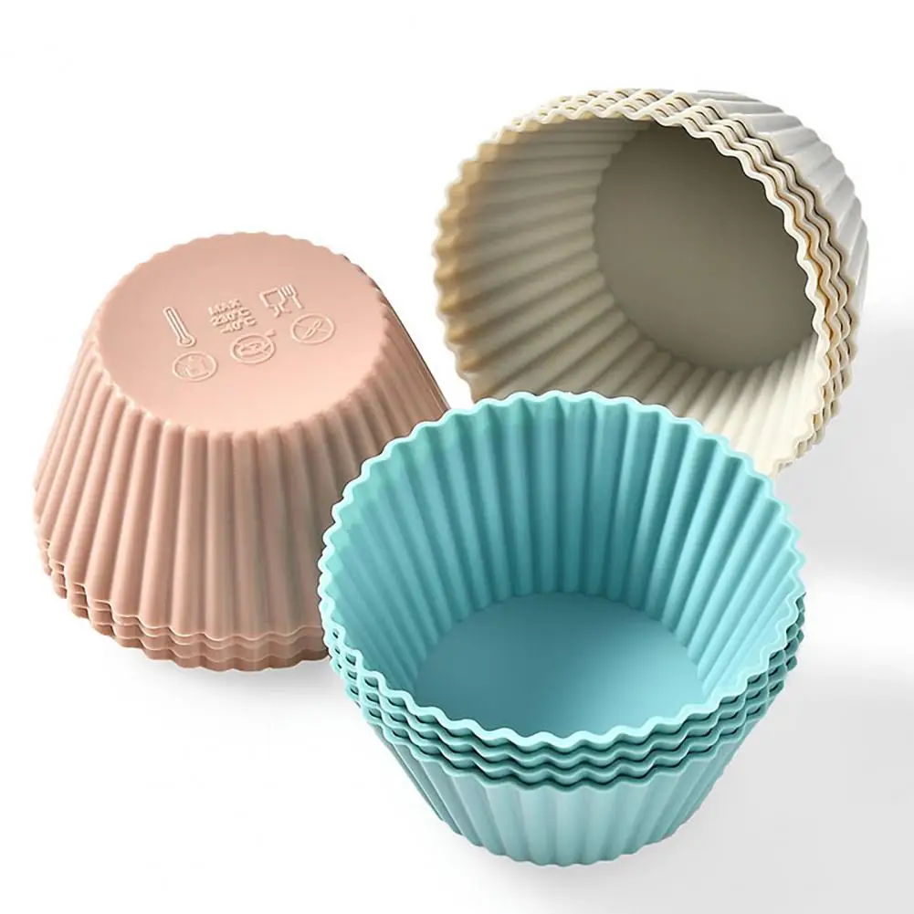 

12/24Pcs/Set Silicone Baking Cups Round Non-stick BPA Free Dishwasher Safe Muffin Cupcake Baking Molds Kitchen Supplies