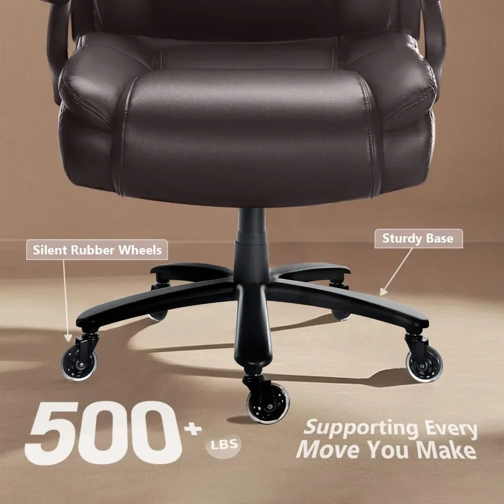Heavy Duty Office Chair 500lbs, Big and Tall Office Chair for Heavy People, Adjustable Ergonomic Lumbar Support 4