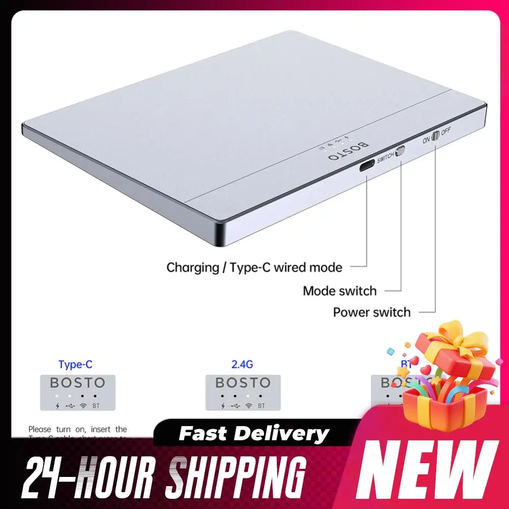 Bluetooth-Compatible Touchpad High Precision Haptic Feedback Wireless Touchpad Wired Precision Trackpad for Desktop Laptop User