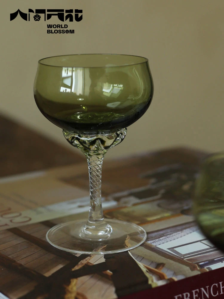 Vintage Dark Green Wine Glass Highend Bar Utensils Gift Wine Glass