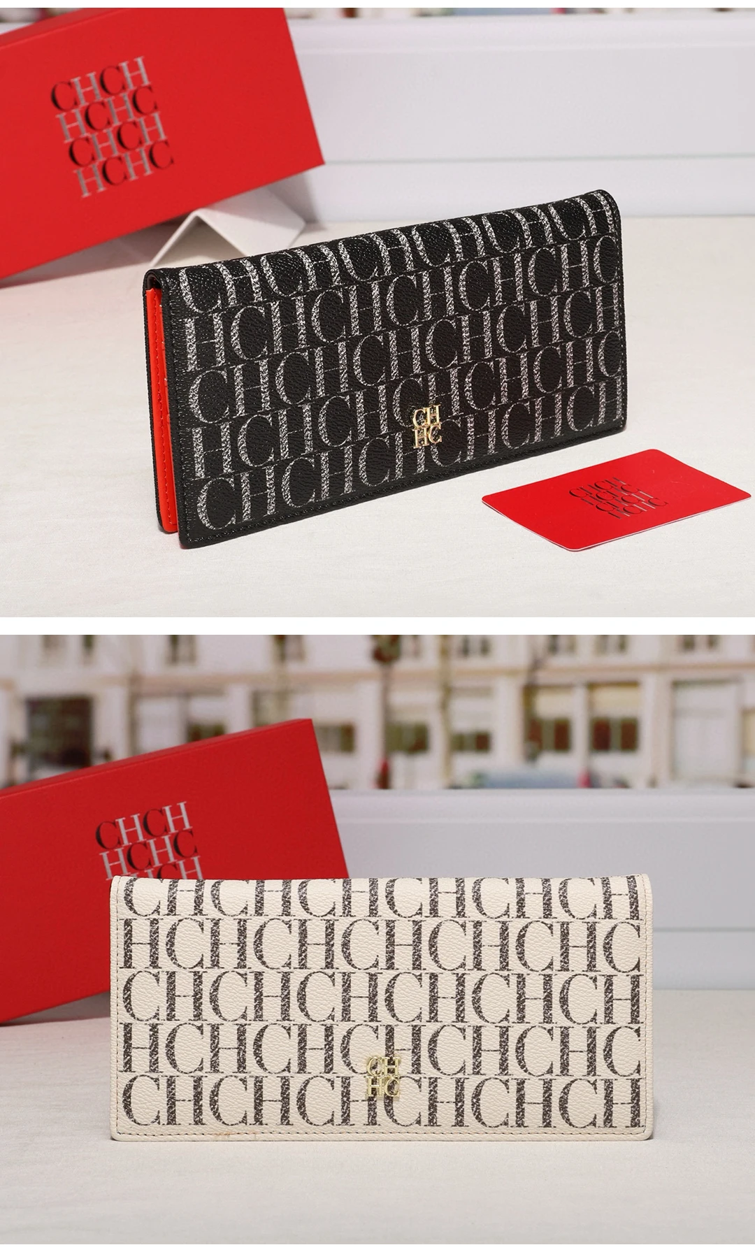 Monogramm-Langbörse mit Goldlogo-Akzent Mehrere Kartenfächer Reißverschluss-Münzfach Druckknopfverschluss Damen-Modeaccessoire – Detail 4