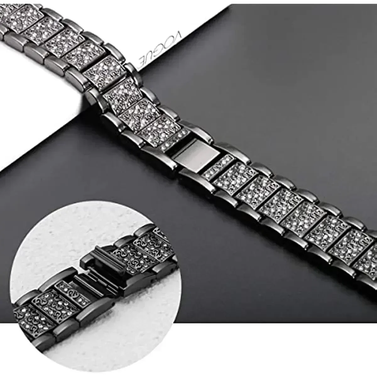 Luxury Stainless Steel Diamond Bling Bracelet Band