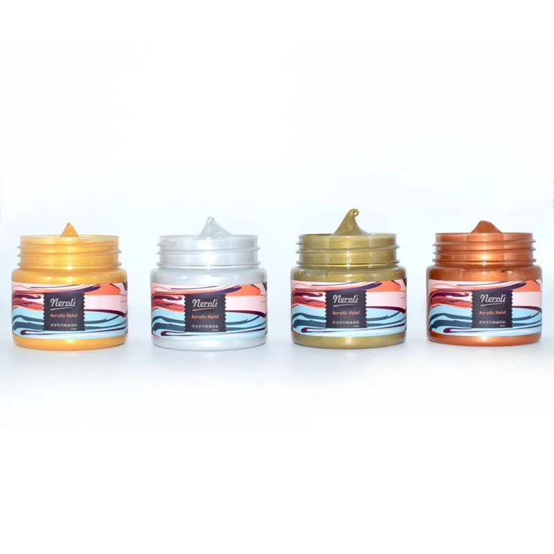 금 금속 구리 밝은 금 아크릴 안료, 고대 건물 복원 소품, 공예 컬러 페인팅 용품, 100 ml, 300ml