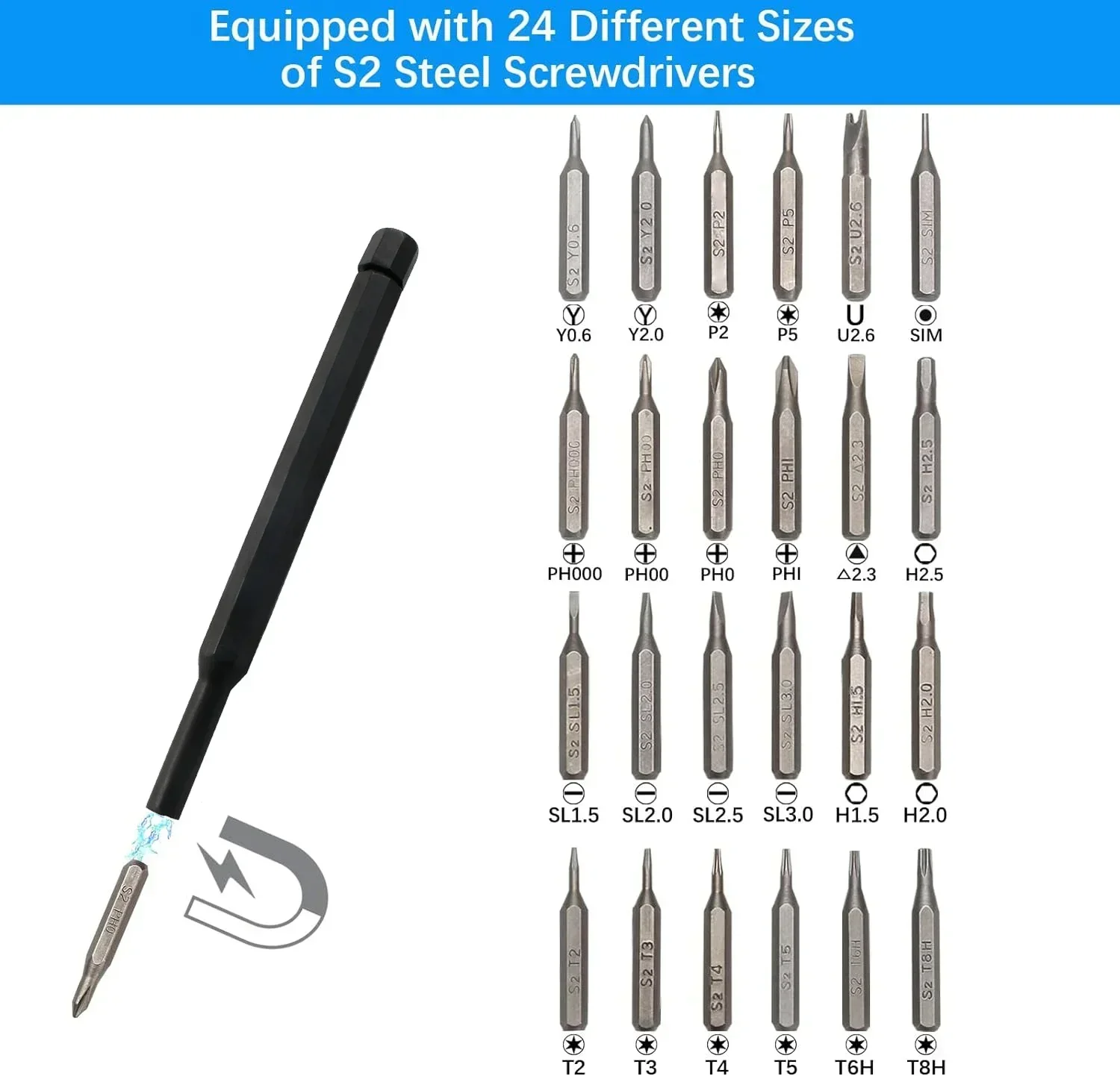 Magnetic Precision Screwdriver Set, 25 In 1 With 24 Piece Mini Pocket Screwdriver Set, Small Repair Set For Mobile Phone/PC/Came