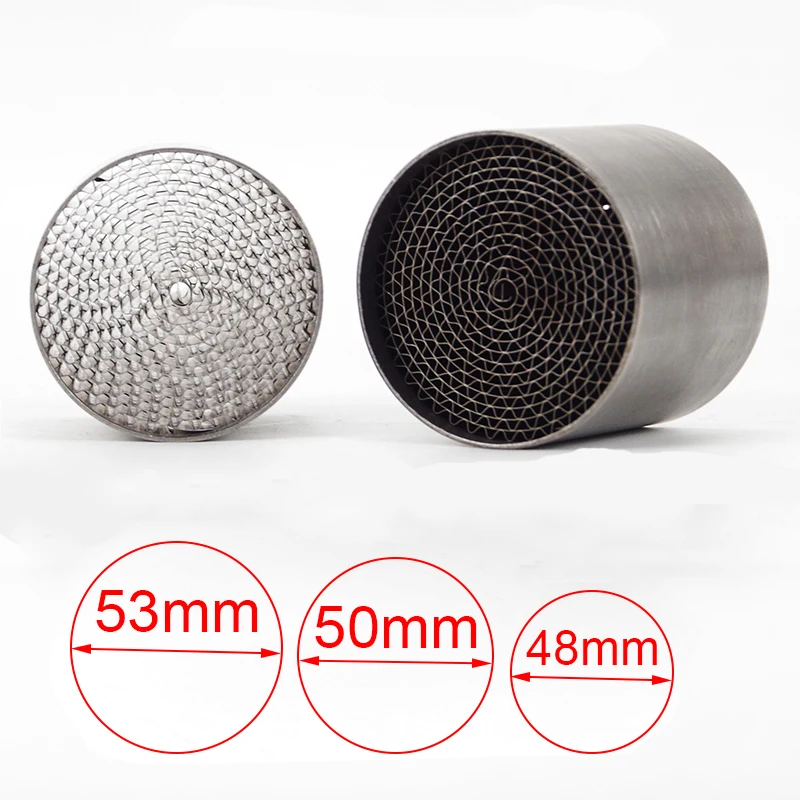 Universal Front Mid End Exhaust Catalyst DB Killer Baffle Motorcycle Car Muffler Silencer 48mm