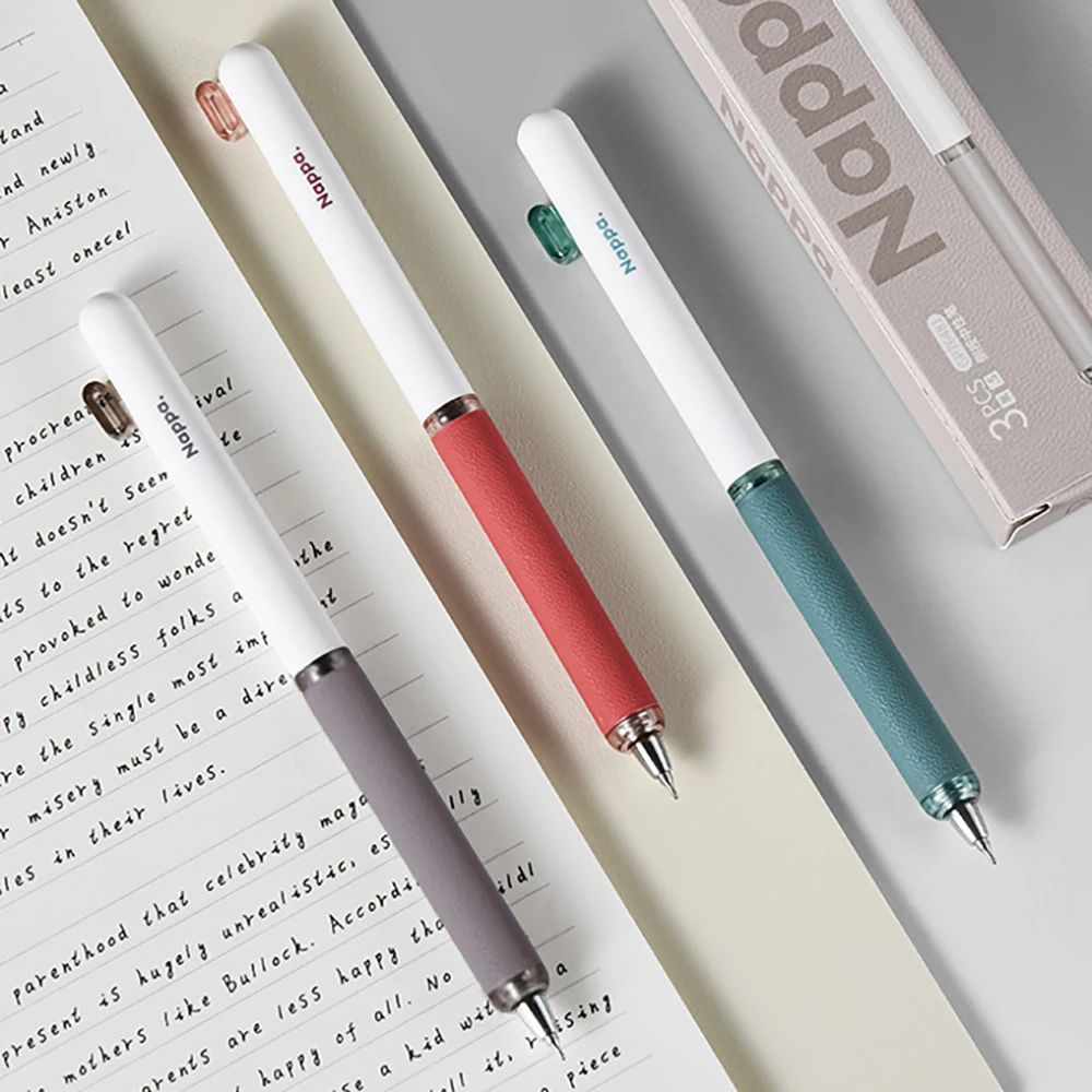 3 Neutral Pens, Filled with Black Ink, Suitable for Students to Use, Ideal for Writing, Comfortable Grip - 5