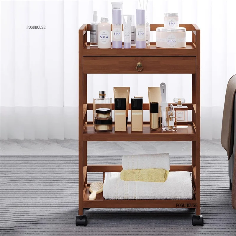 Multi-purpose Beauty Salon Tool Trolley Medical Equipment Cart with Wheels Barber Shop Drawer Storage Rack Creative Bar Cart