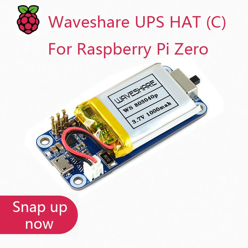 Waveshare UPS HAT (C) For Raspberry Pi Zero 5V Uninterruptible Power Supply