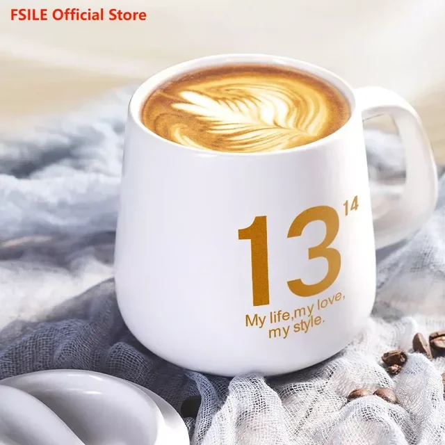 400ml New Product European Style Light Luxury Gold-painted Ceramic Coffee Mug with Lid Spoon Water Cup Cartoon Mug 2
