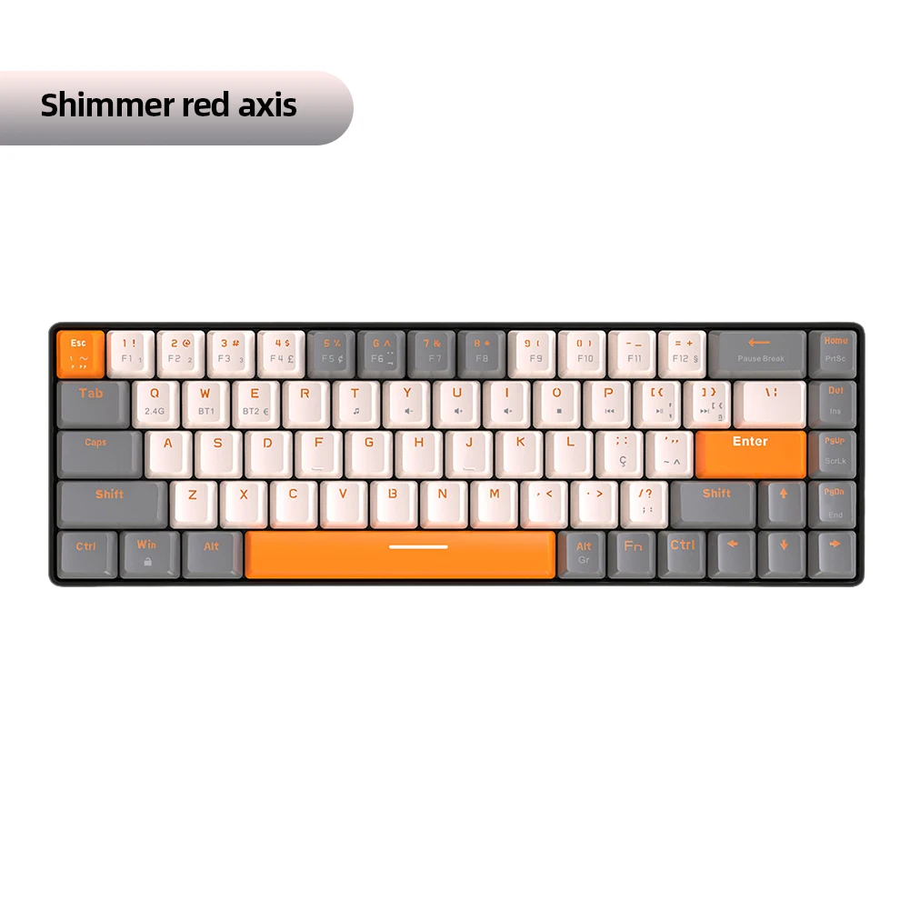 K68 Hot-Swap Keyboard 2.4G Wireless Dual Mode Wireless Computer Keyboard USB/Type-C Port Gamer Keypad Keycap Personalized Keypad