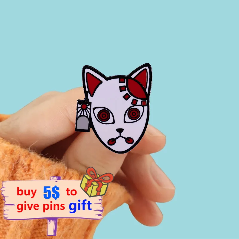 Very Cute Cat Face Anime Style - Cat - Pin