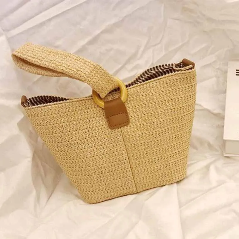 

Women's Bag Internet Celebrity Large-capacity Straw Woven Versatile Cross-body Portable Simple Niche 2024 New Bucket Bag