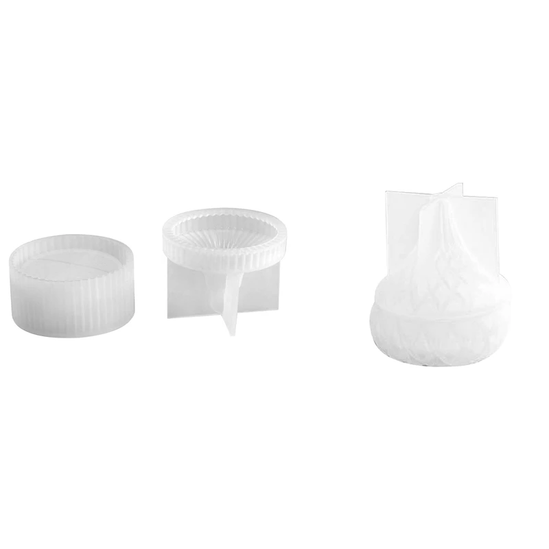 

Concrete Box Mold Round Stripe DIY Jewelry Box Mold Silicone Mold For Resin Plaster Diamond Storage Molds