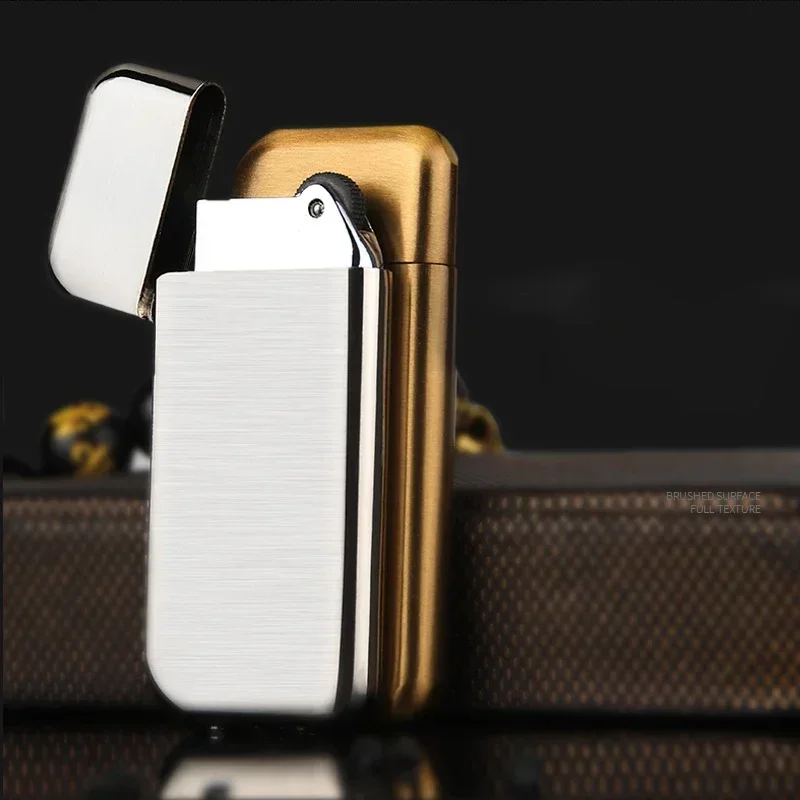 Metal Mini Inflatable Lighter Open Flame Cigarette Lighter Personality Portable Grinding Wheel Smoking Accessories