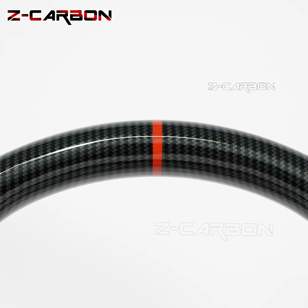 Steering Wheel Hydro Print Carbon Fiber Perforated Leather For Nissan 350Z 2003-2006 Models Red Stripes Sport Wheel