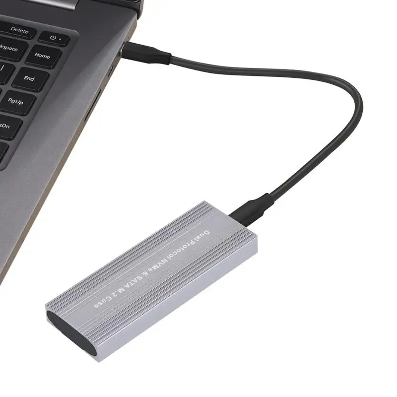 For NGFF/SATA M.2 SSD Adapter Double Protocol M.2 NVMe Enclosure 10Gbps External Case Converter High-Speed Hard Drive