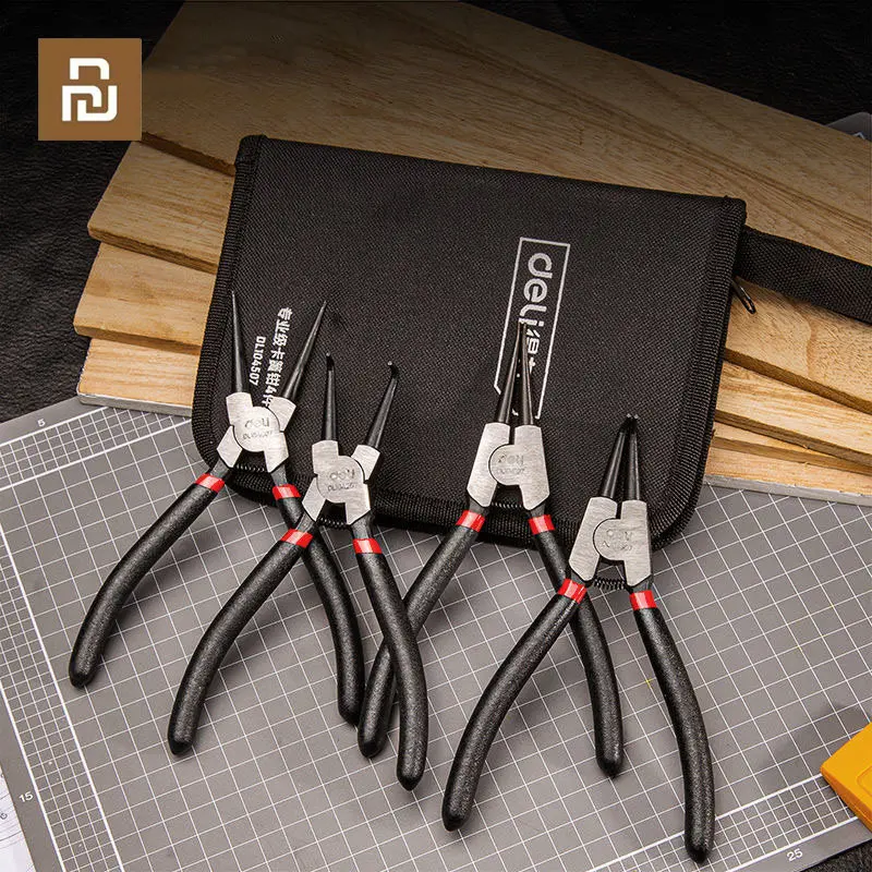 

Xiaomi Deli 4 шт. 7 дюймов профессиональные Стопорные плоскогубцы электрический ремонт портативный ручной инструмент многофункциональный домашний инструмент плоскогубцы Набор