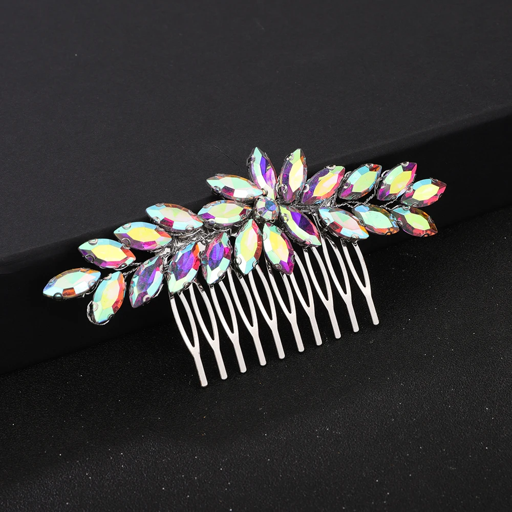 Rhinestone Wedding Hair Comb For Women Trendy Handmade Bridal Headpiece Accessories Party Head Jewelry Ornaments Bride Tiaras