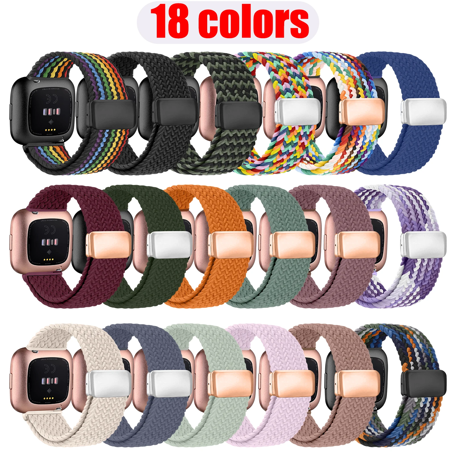 Vibrant Elastic Woven Magnetic Buckle Strap – Sport Band