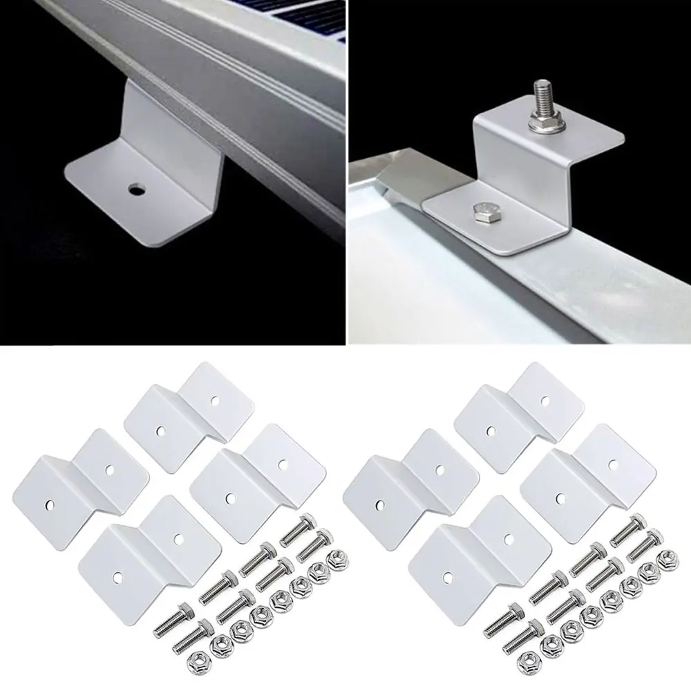 Solar Panel Mounting Set Z Bracket Photovoltaic Panel Bracket Aluminum Solar Roof Fixed For RV Roof Boat Car solar panel mounting set