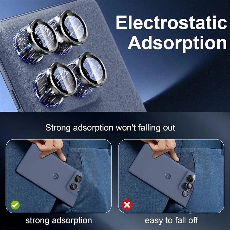 Premium 9H HD Alloy Metal Camera Lens Protector with Tempered Glass