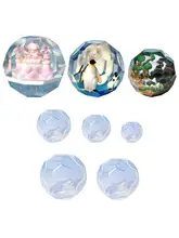  Clear Silicone Sphere,  Ball Resin Casting Ornaments Tool  for Candle Making Polymer Clay Soap Crafts Dried Flower ,Plaster 