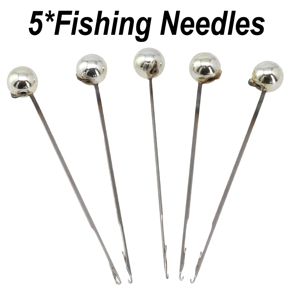 

High Quality New Practical Useful Fishing Needles Tools 5Pcs Baiting Boilie Carp Core Fishing Metal Needles Splicing