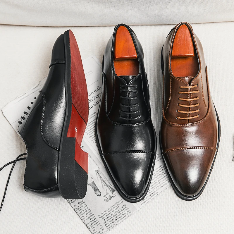 Scarpe Derby In Pelle Sintetica Uomo – Modello Oxford Brogue, Colore Marrone, Numero 43. Eleganti E Comode Per Lavoro E Cerimonie - 5