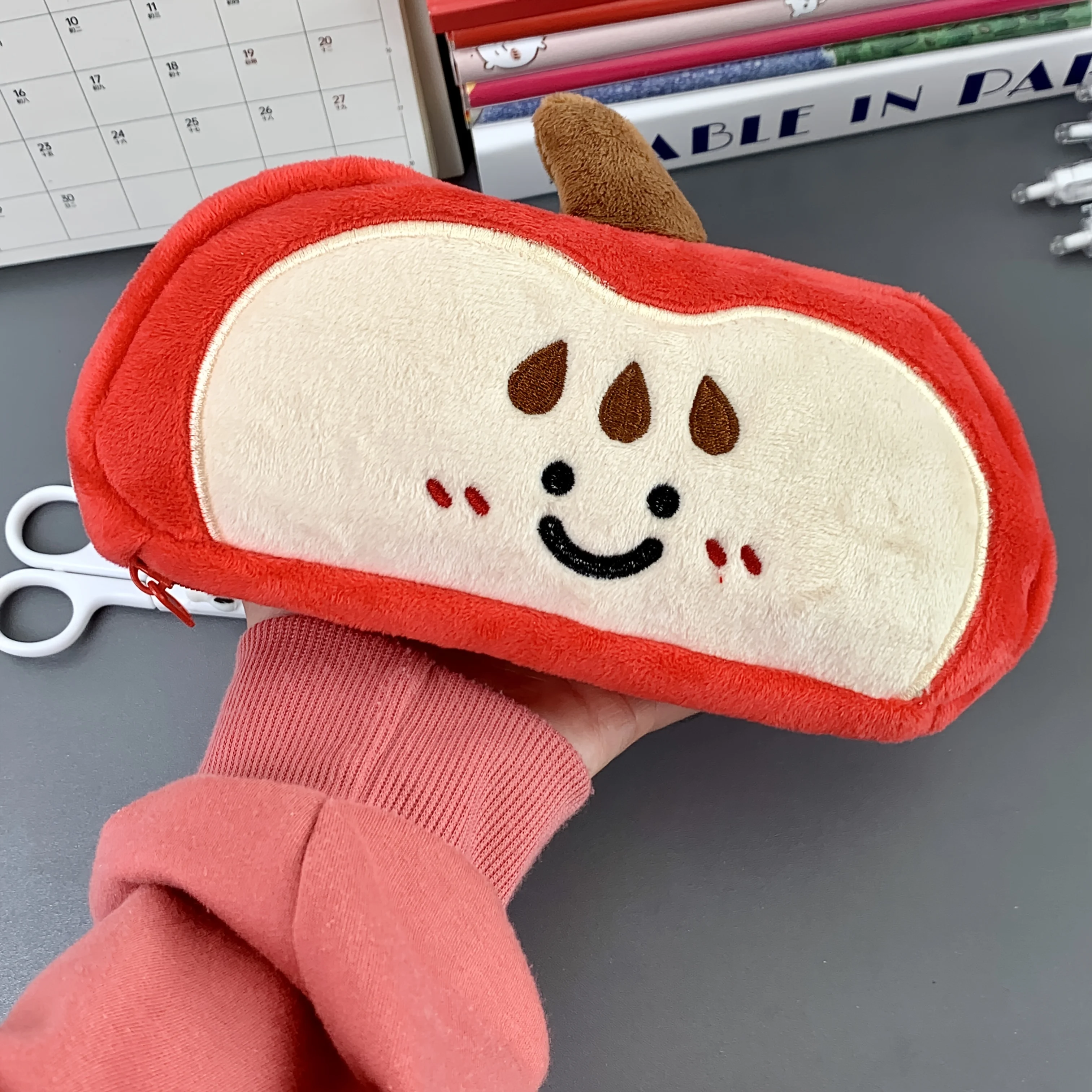 Red Apple Pencil Case/Makeup Bag/Portable Bag Large Capacity Pen Case Mark Pen Storage Bag Back to School Gift
