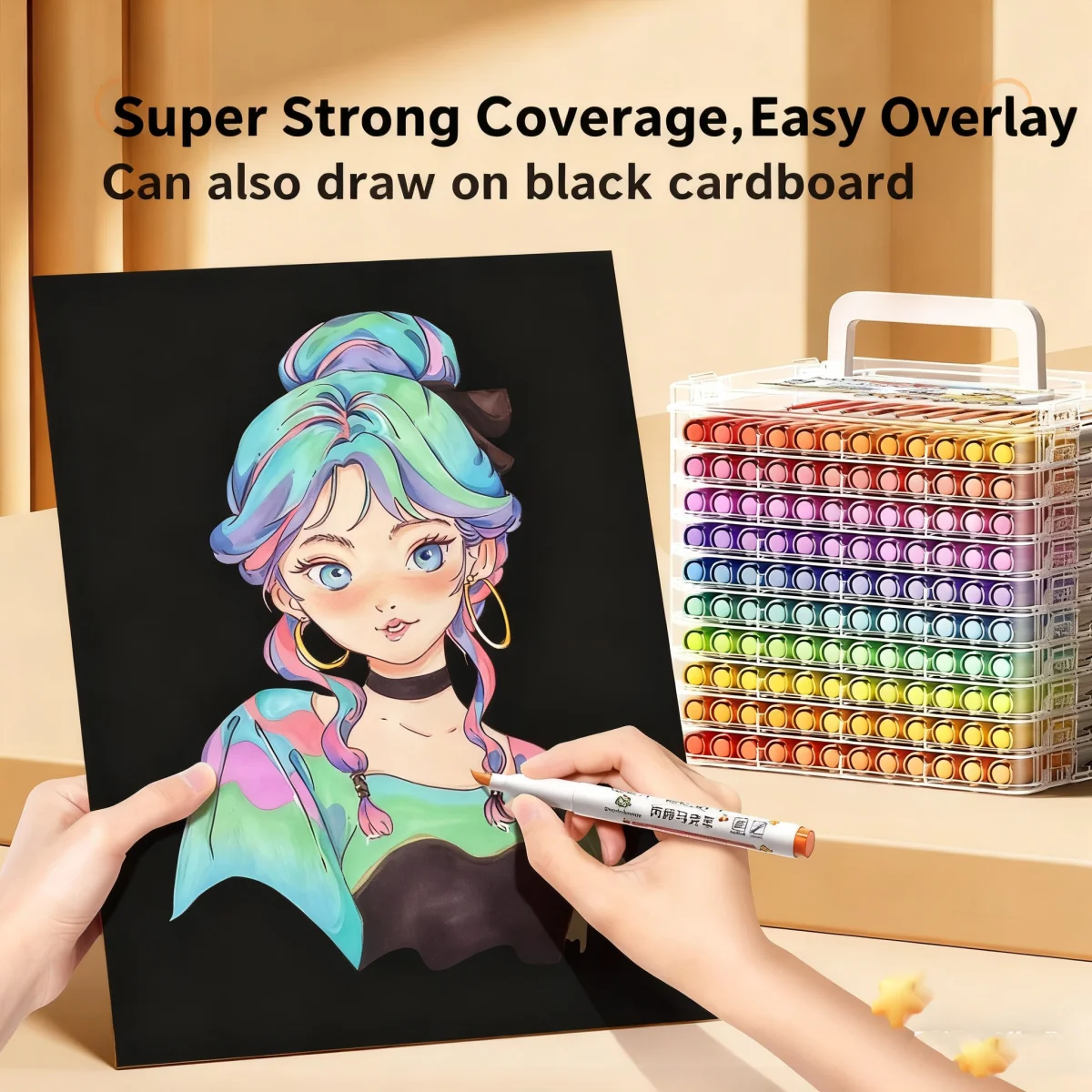 Acrylic Paint Markers Set 12/24/48/60/84Color with Portable Case Liquid Ink Art for Art and DIY Craft