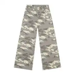 Autumn Men's Vintage Loose Wide-Leg Denim Trousers - Korean Style - Asian Size XL (Light Camouflage)
