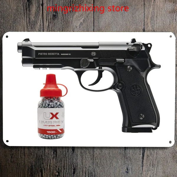 Полностью металлический полуавтоматический Воздушный пистолет Umarex Beretta черный с