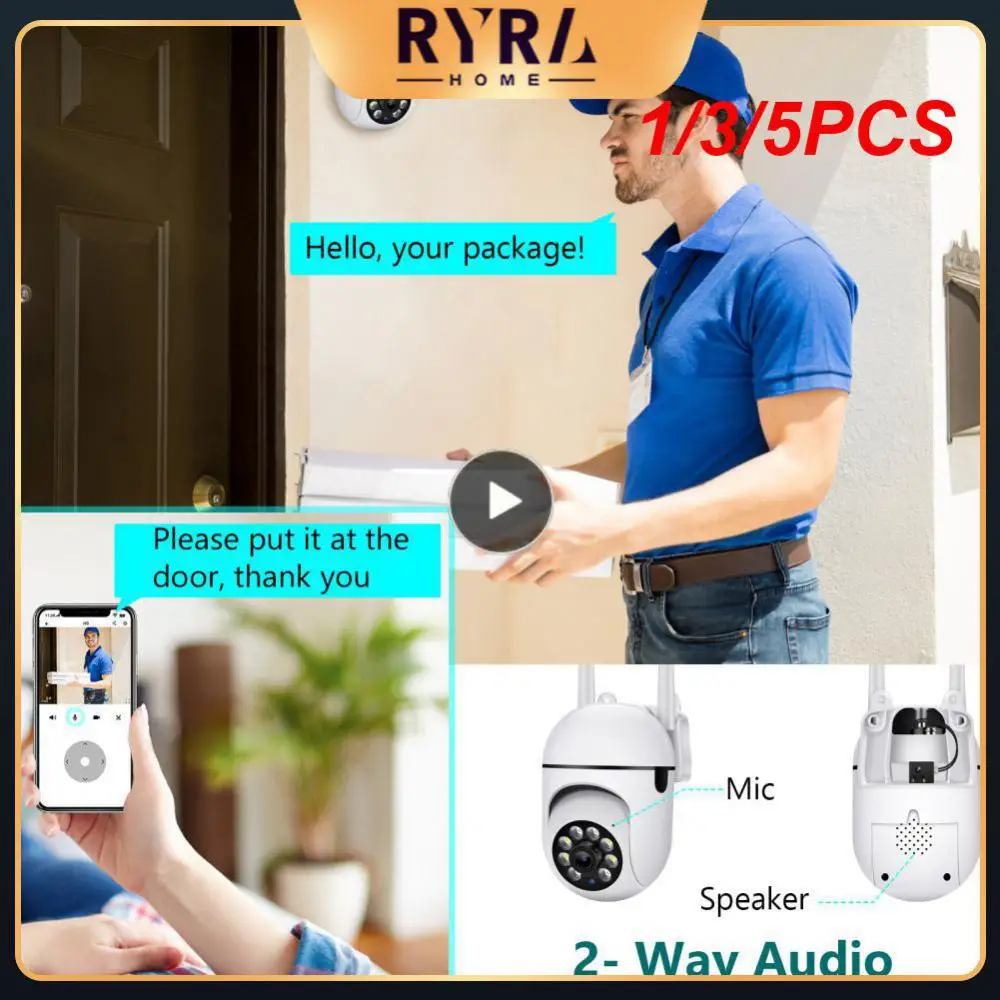 

1/3/5PCS Surveillance Cam 1080p Outdoor Cctv Wireless Wifi Ip Camera Two-way Audio Alarm Recording Security Protection Security