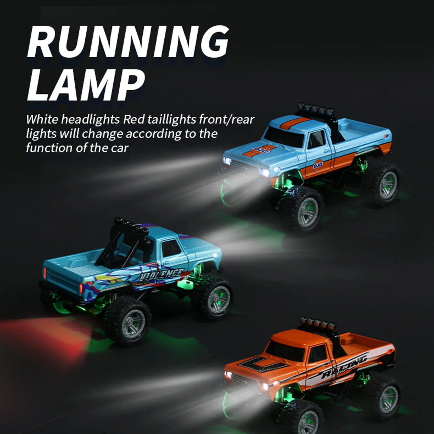 Voiture RC 4WD 2.4GHz tout-terrain avec batterie rechargeable