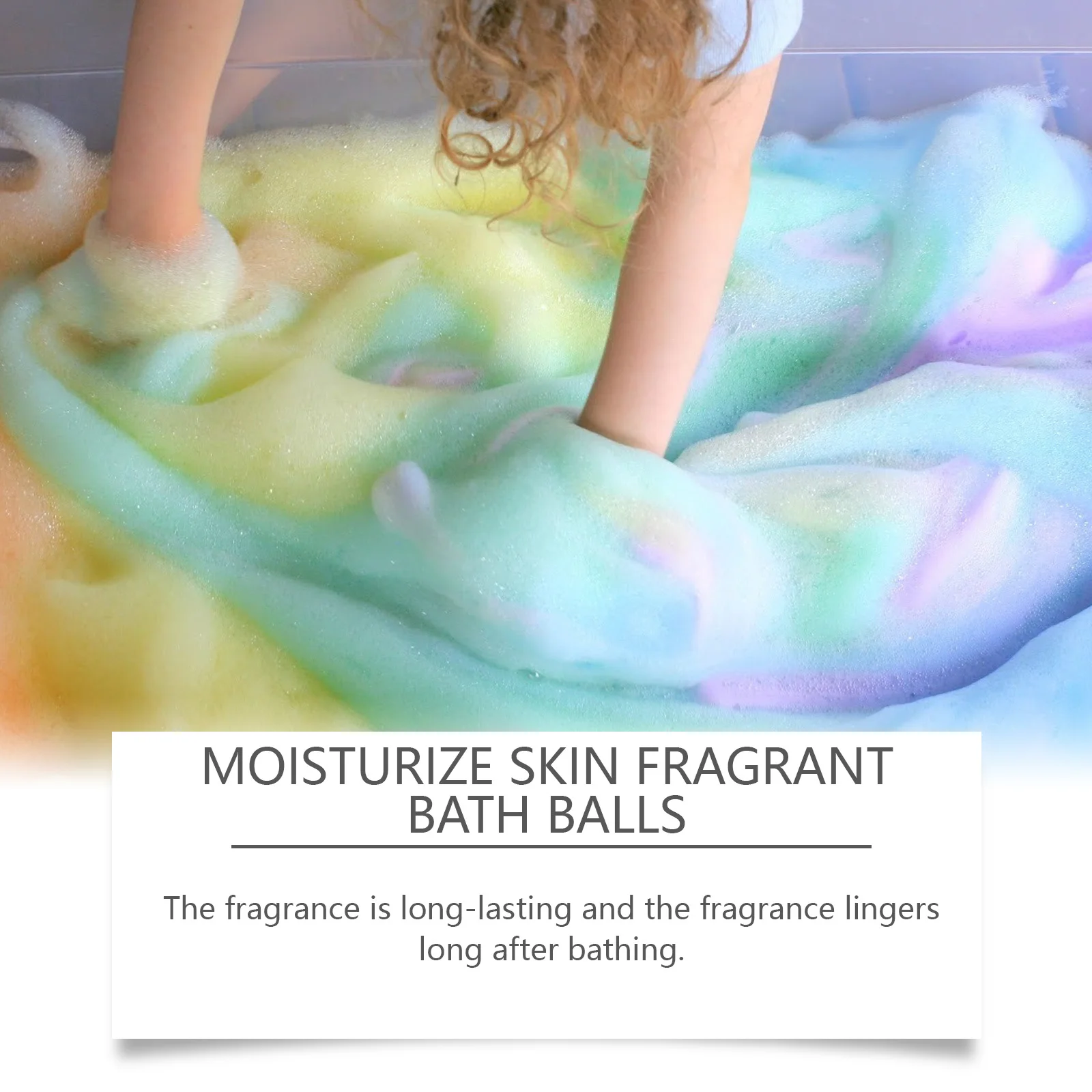 Bubble Bath Bomb: Exfoliating Handmade Natural Bath Ball with Long-lasting Plant Floral Fragrance, for Deeply Cleansing the Skin