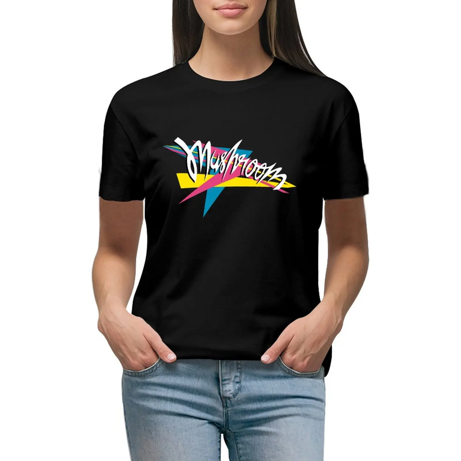 Mushroom Records T-Shirt tops blacks tees t-shirt dress for Women graphic