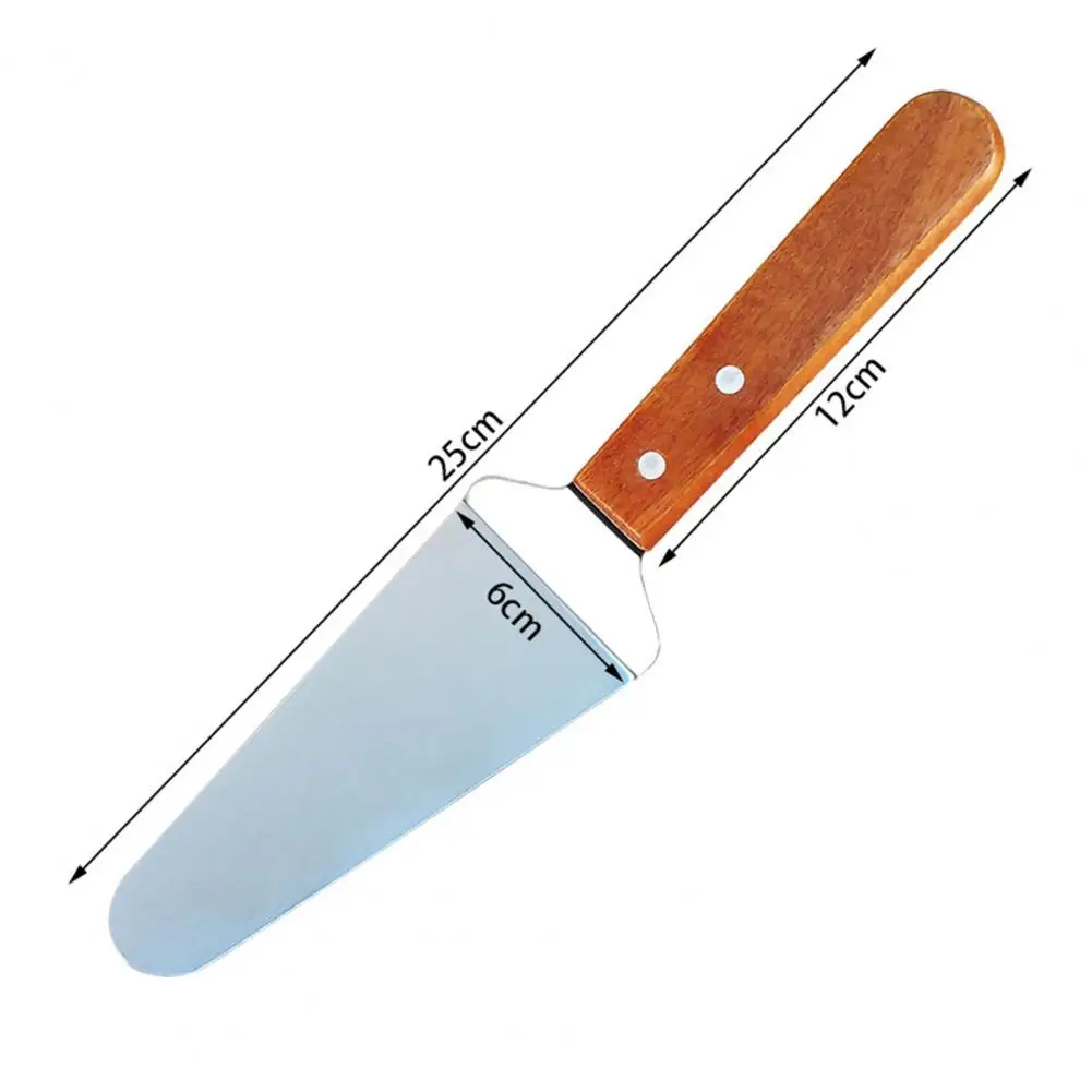 Stainless Steel Spatula Durable Stainless Steel Shovel Durable Spatula with Wooden Handle Comfortable for Cheese